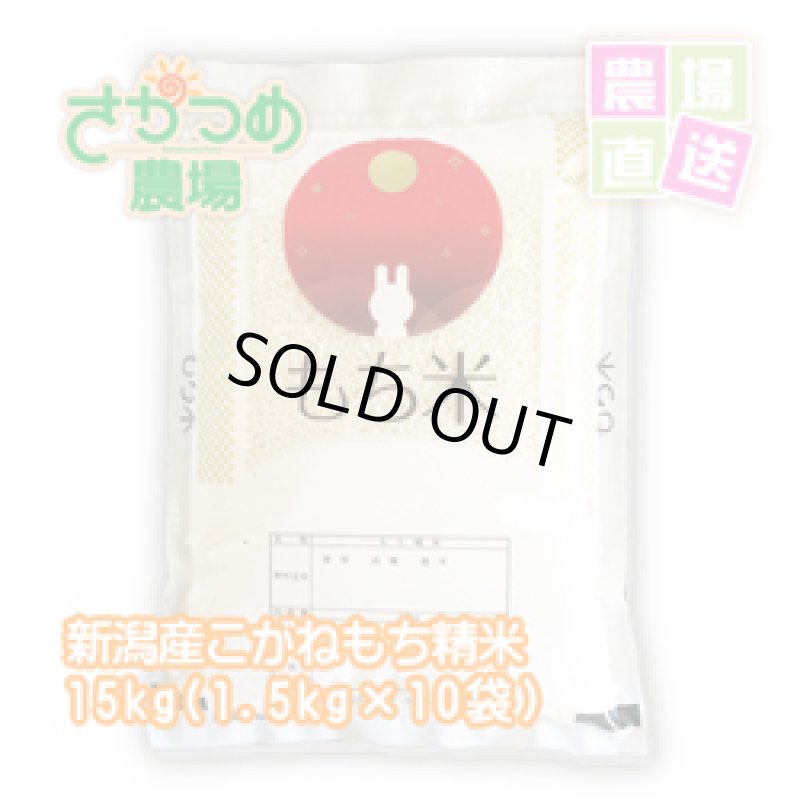 画像1: 【新米入荷】令和7年新潟産こがねもち精米15kg(1.5kg×10袋) (1)