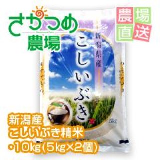 【新米入荷！】令和5年新潟産こしいぶき精米 10kg（５ｋｇ×２個）